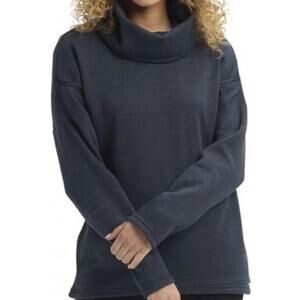 Burton Ellmore Pullover Sweatshirt Cowl Neck Oversized Comfy Heather Black XL